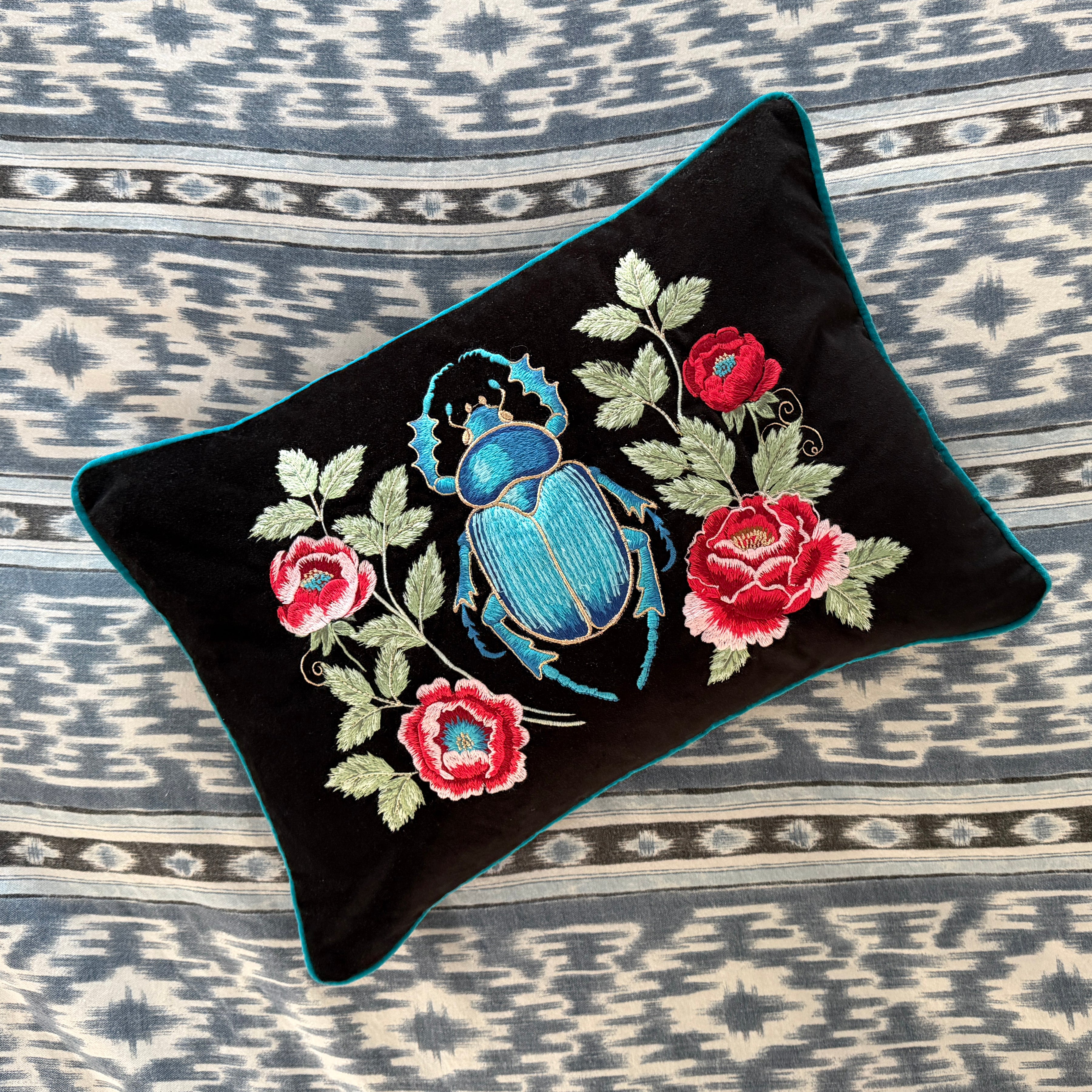 The Sanctuary Embroidered Velvet Pillow