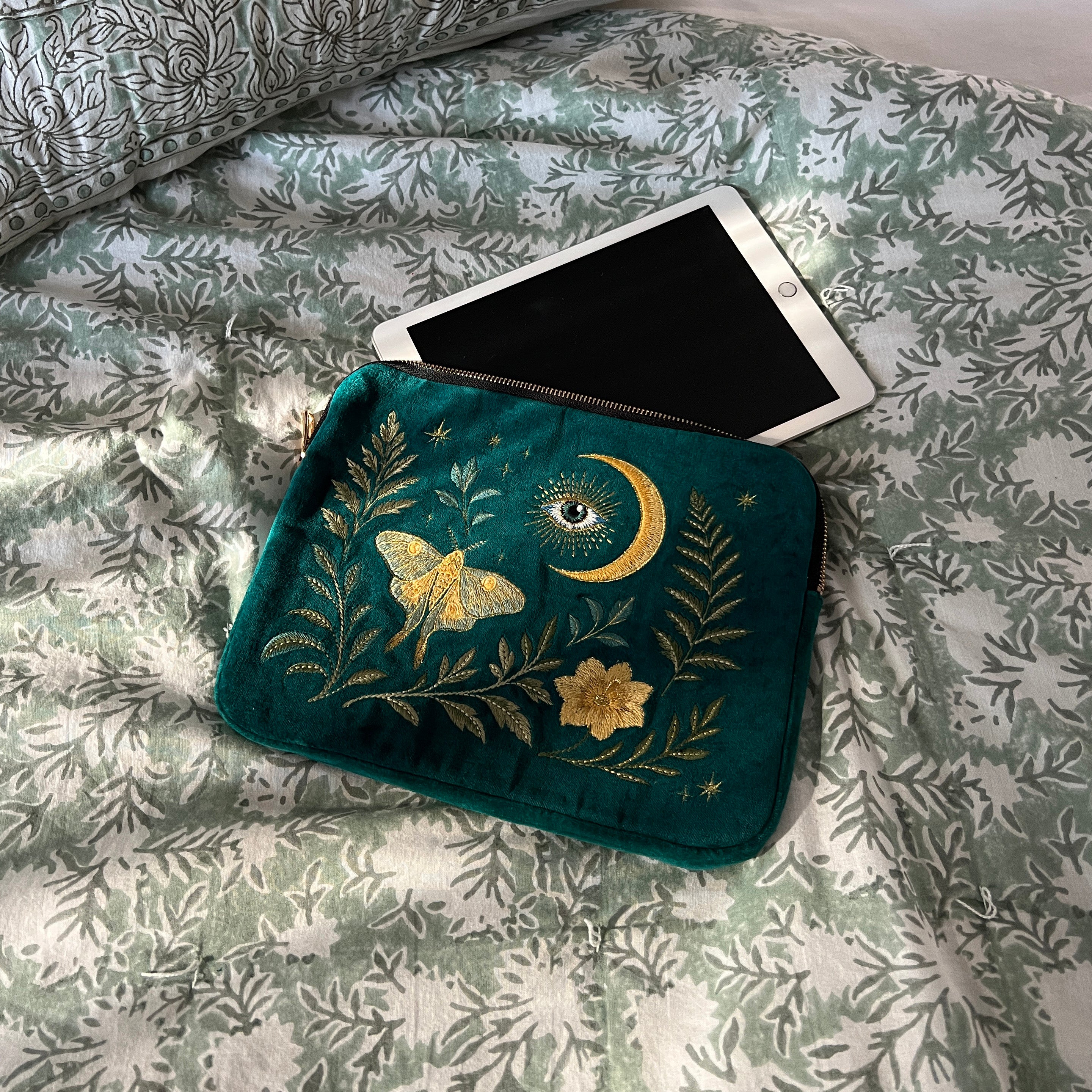 Intuition Embroidered Velvet Everything Pouch