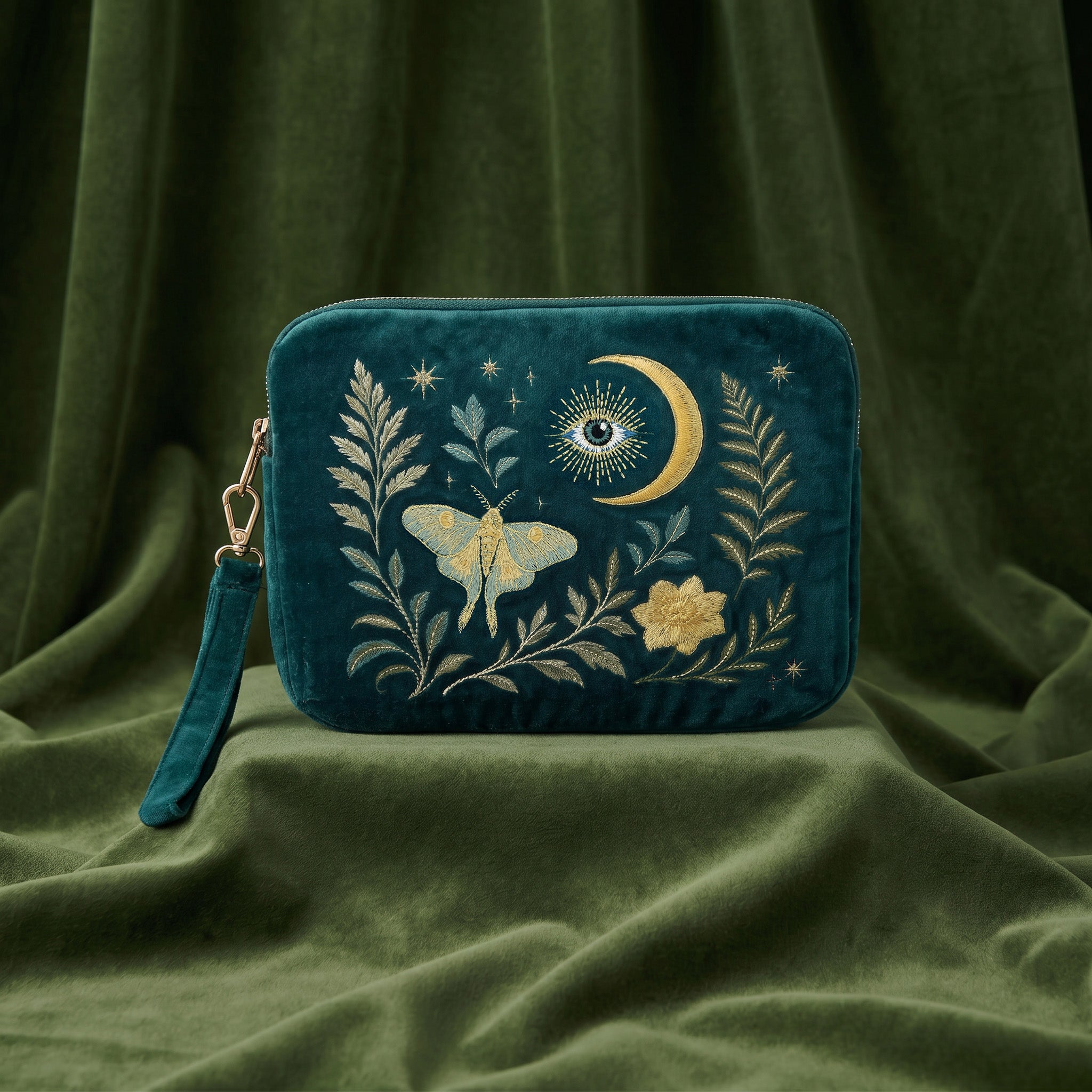 Intuition Embroidered Velvet Everything Pouch