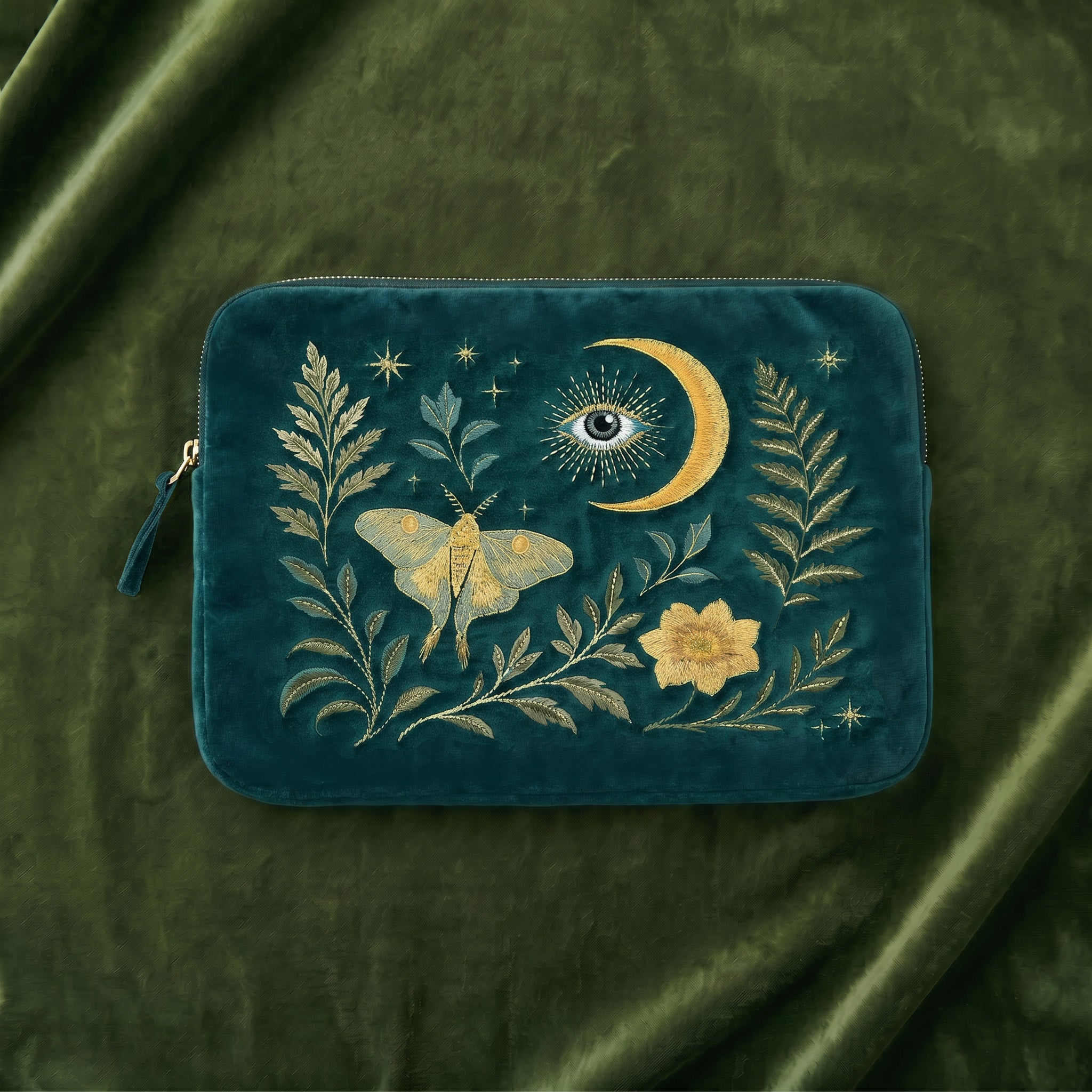 Intuition Embroidered Velvet Laptop Sleeve