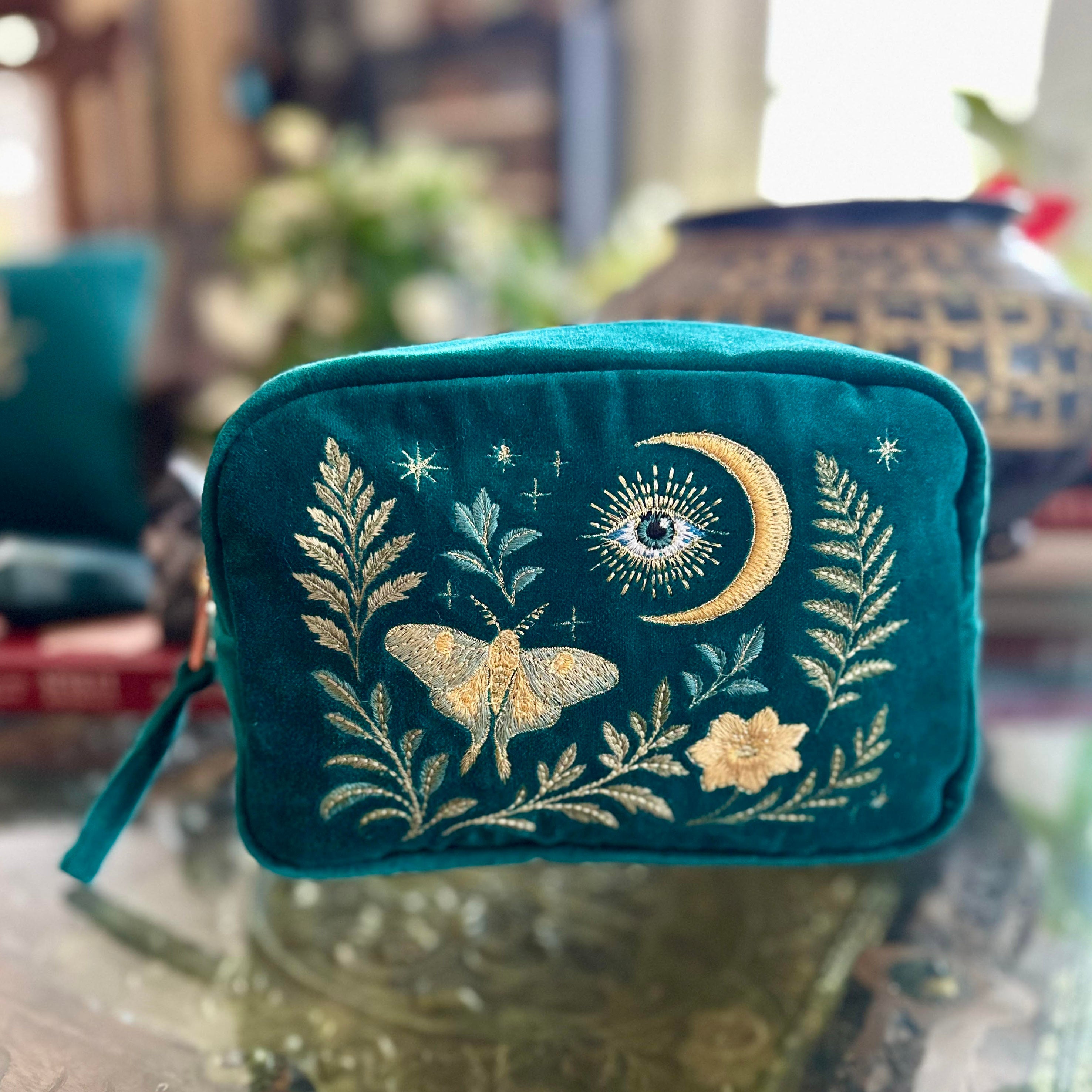 Intuition Embroidered Velvet Makeup Bag