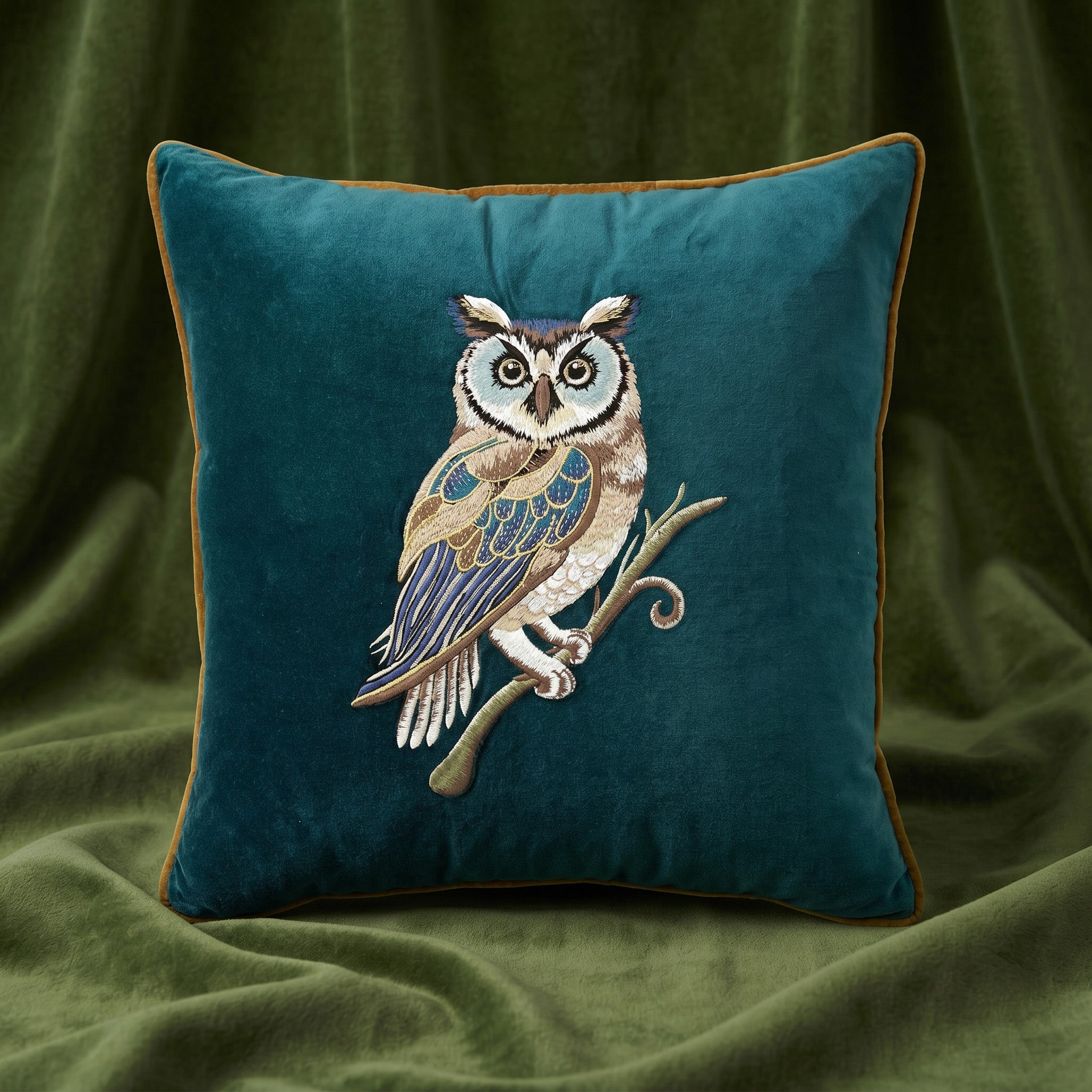 Wisdom Embroidered Velvet Pillow