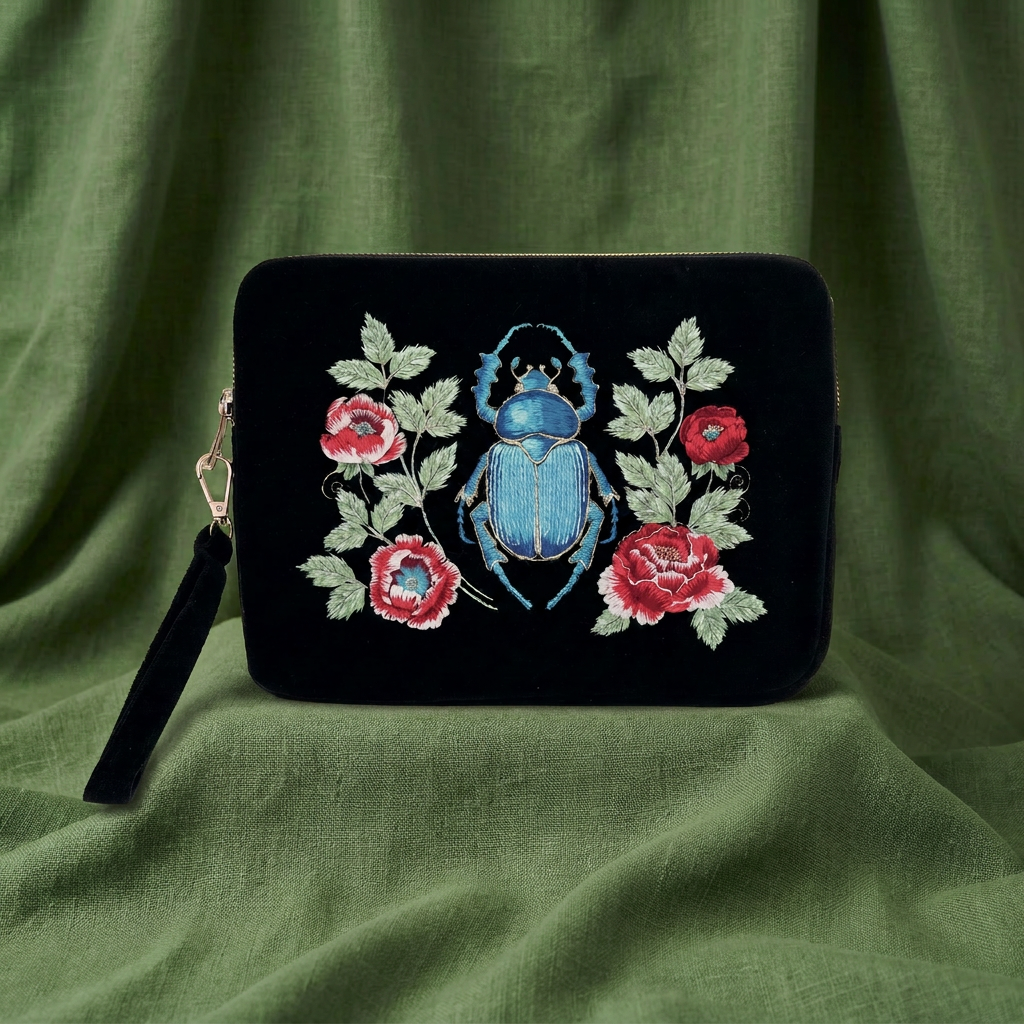 Sanctuary Embroidered Velvet Everything Pouch