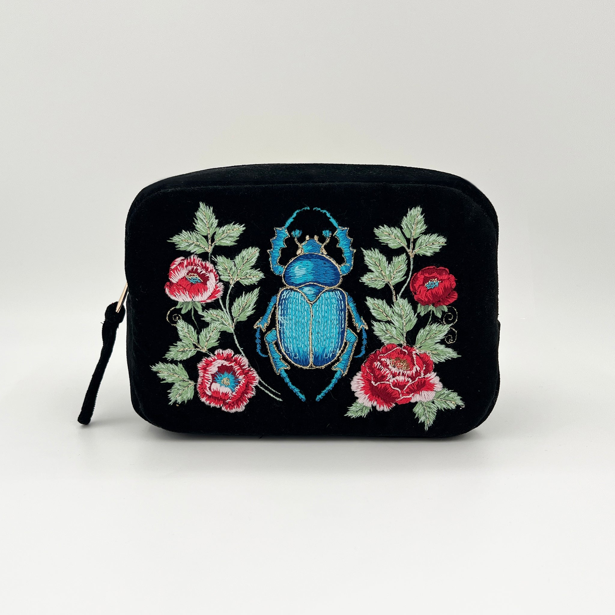 Sanctuary Embroidered Velvet Makeup Bag