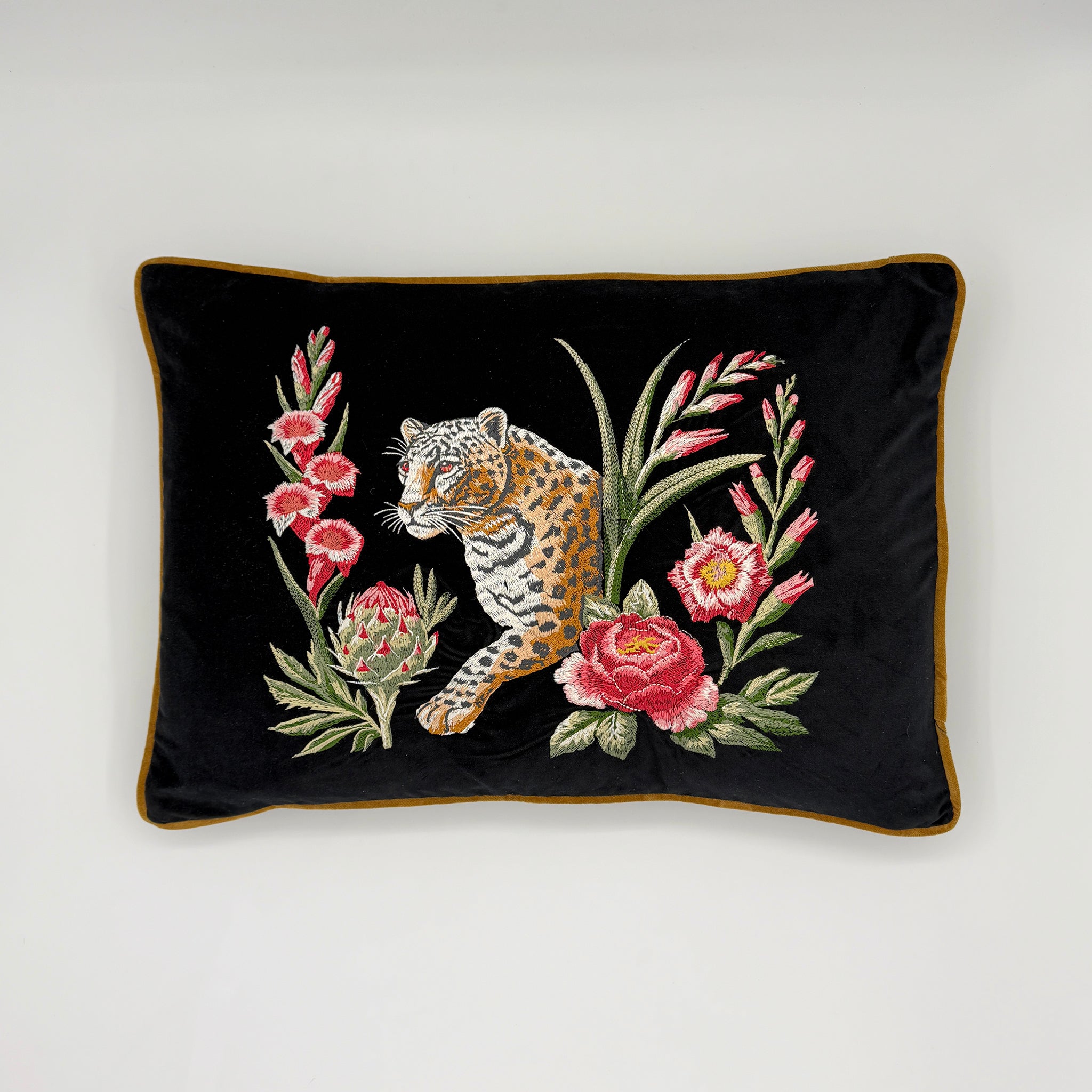 Strength Embroidered Velvet Pillow