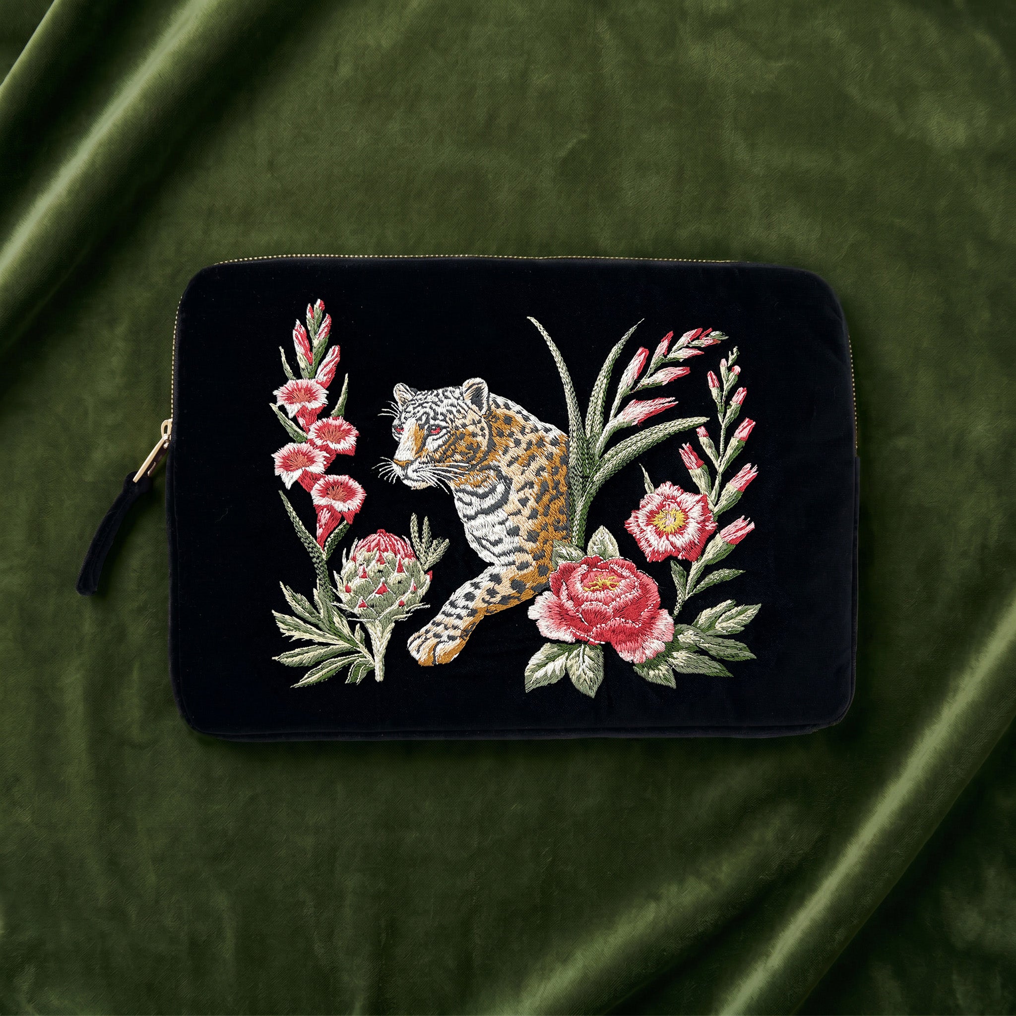 Strength Embroidered Velvet Laptop Sleeve