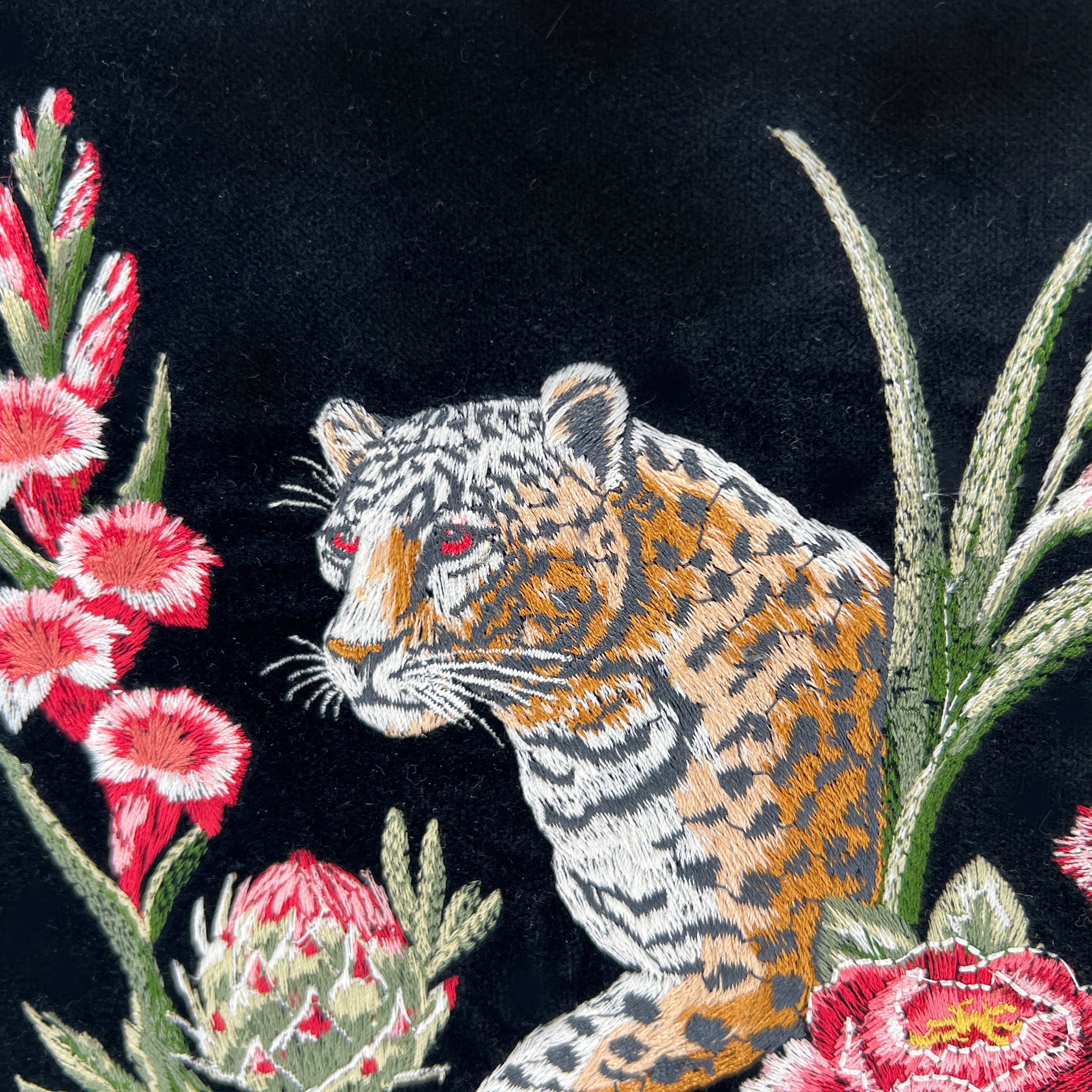 Strength Embroidered Velvet Everything Pouch