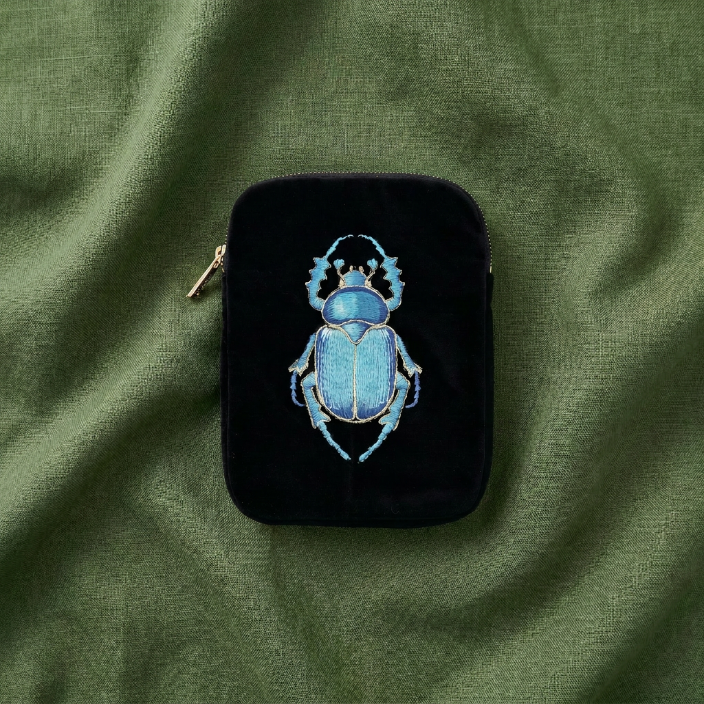 The Guardian Embroidered Velvet Ritual Pouch