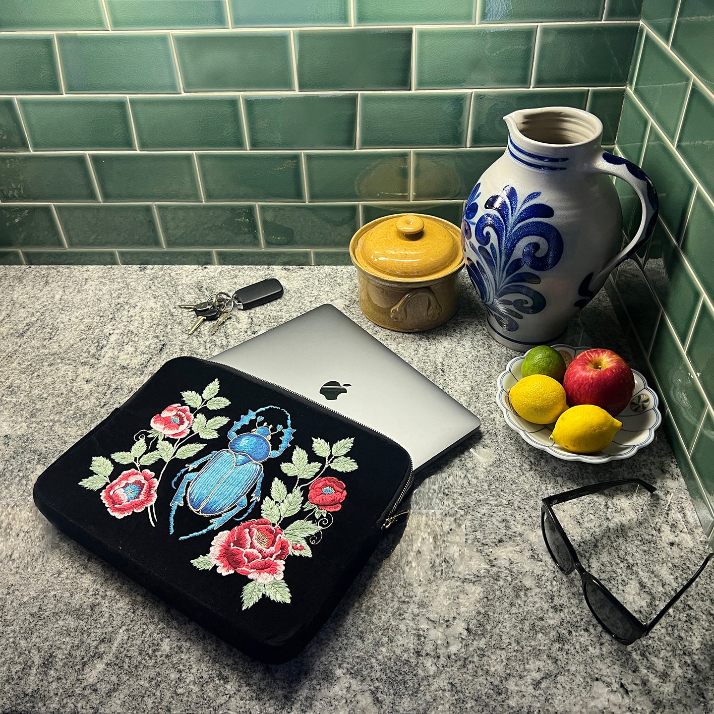 Sanctuary Embroidered Velvet Laptop Sleeve