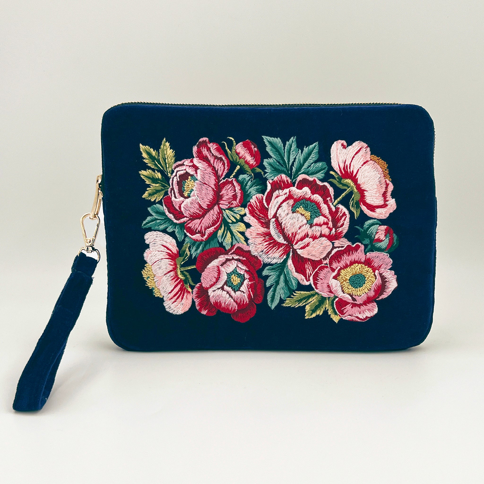 Prosperity Embroidered Velvet Everything Pouch