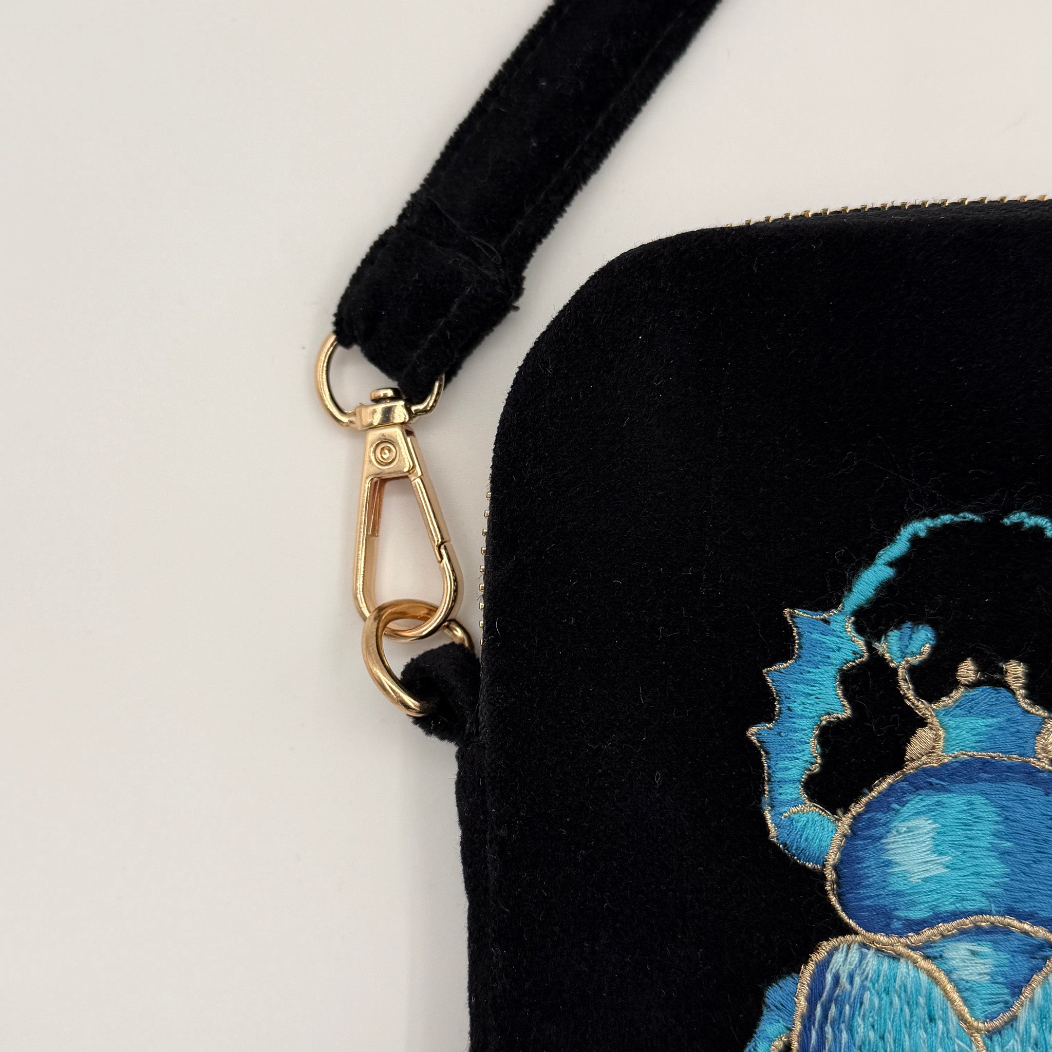 The Guardian Embroidered Velvet Cell & Sunnies Pouch