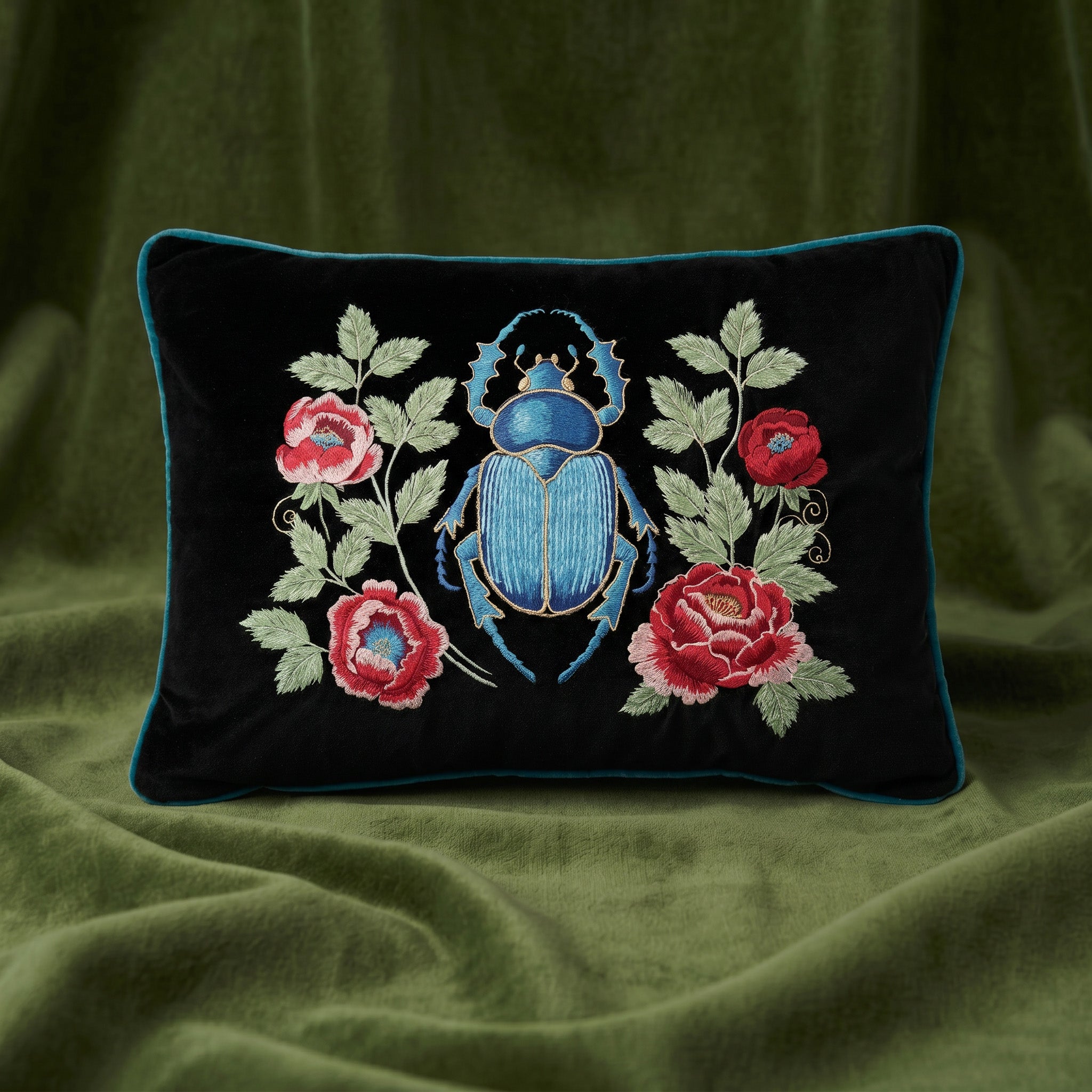 The Sanctuary Embroidered Velvet Pillow
