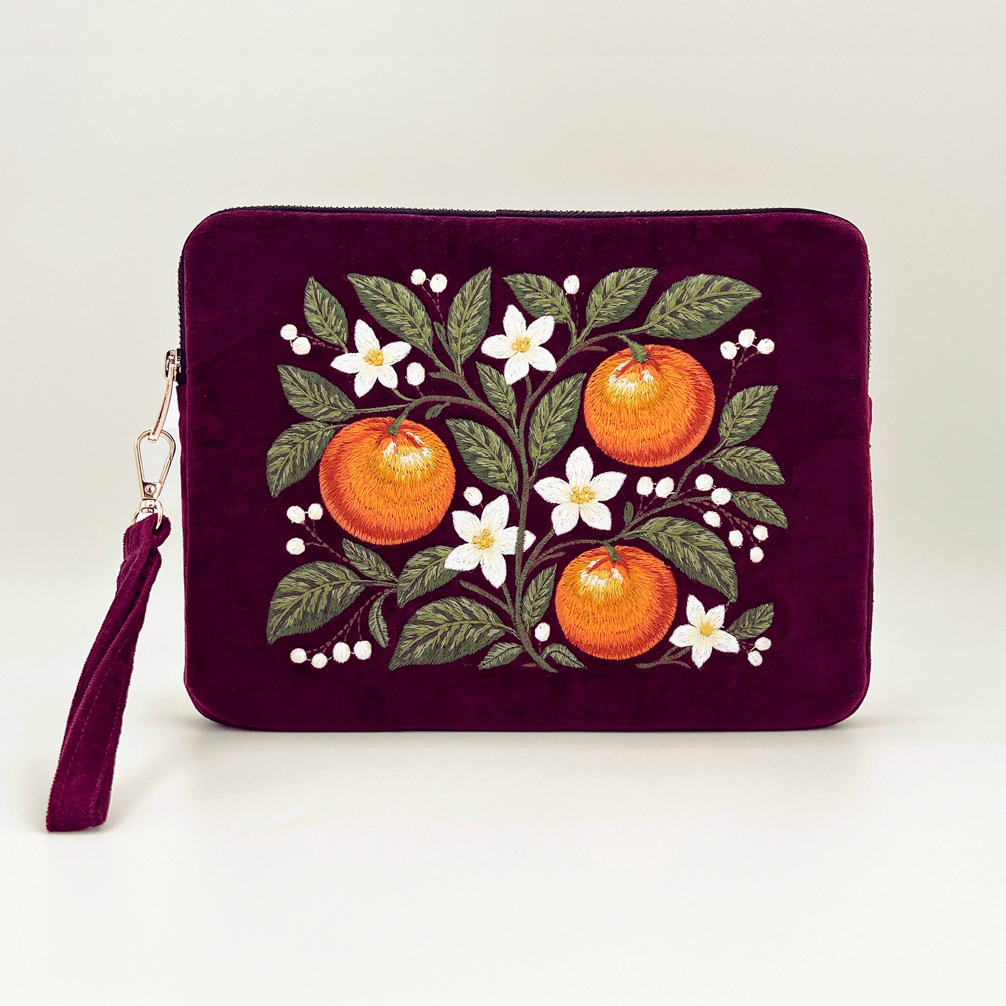 Vitality Embroidered Velvet Everything Pouch