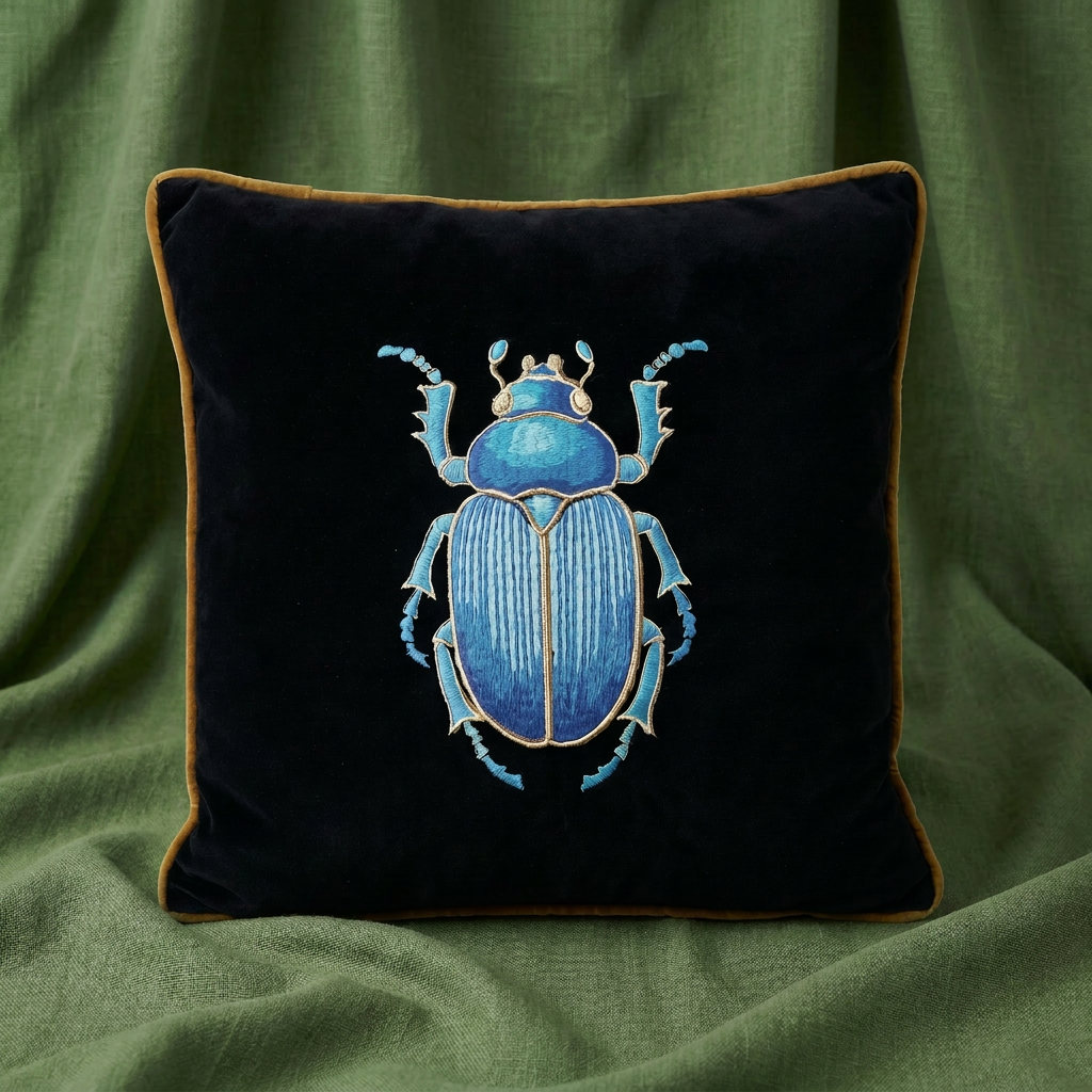 The Guardian Embroidered Velvet Pillow