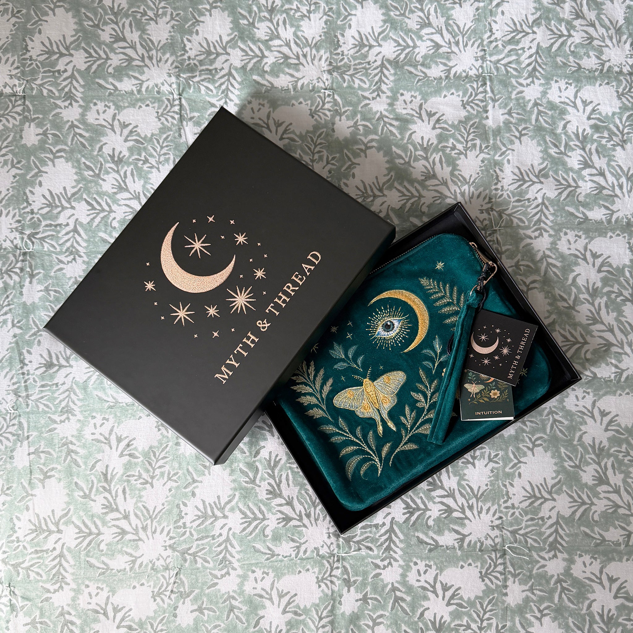 Intuition Embroidered Velvet Everything Pouch