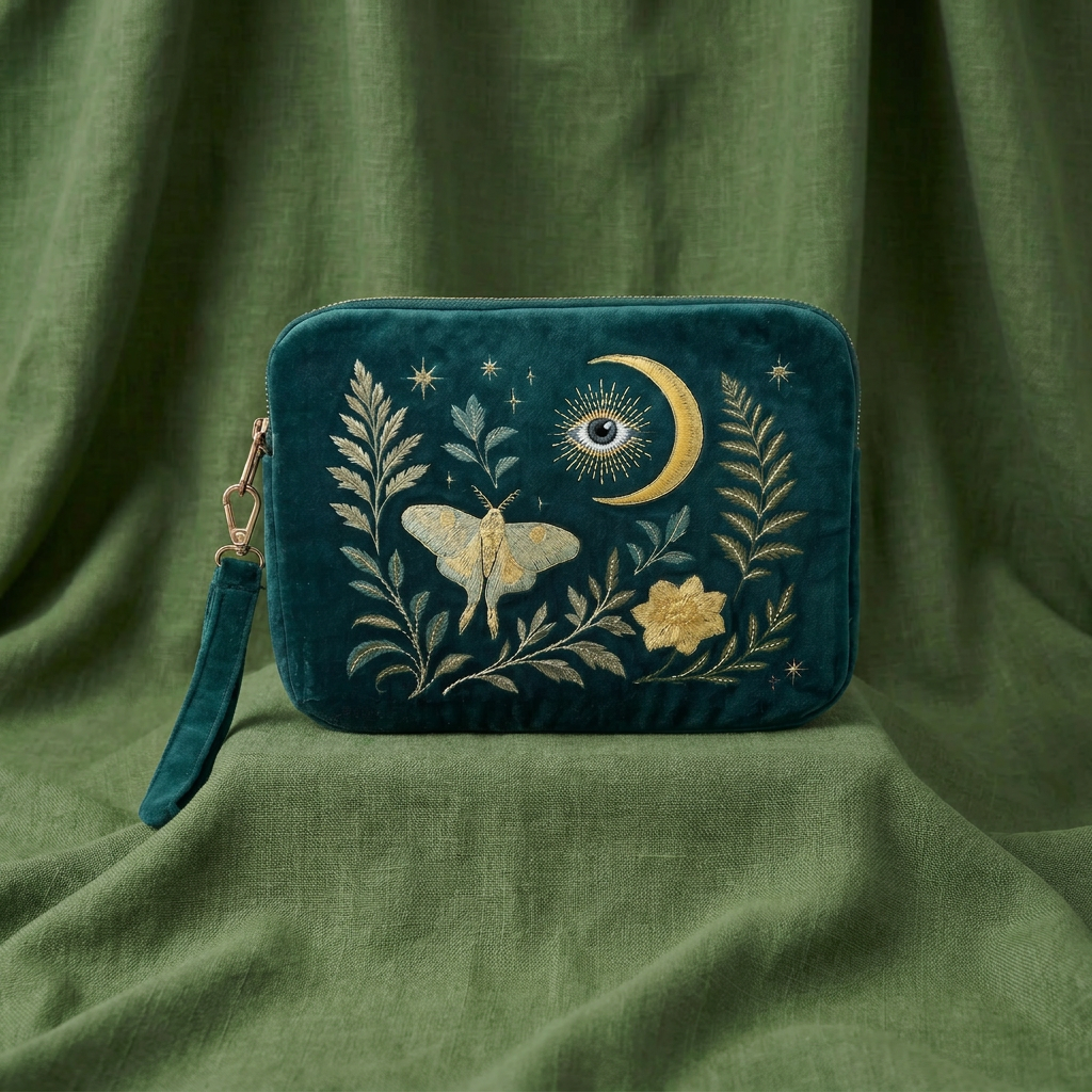 Intuition Embroidered Velvet Everything Pouch
