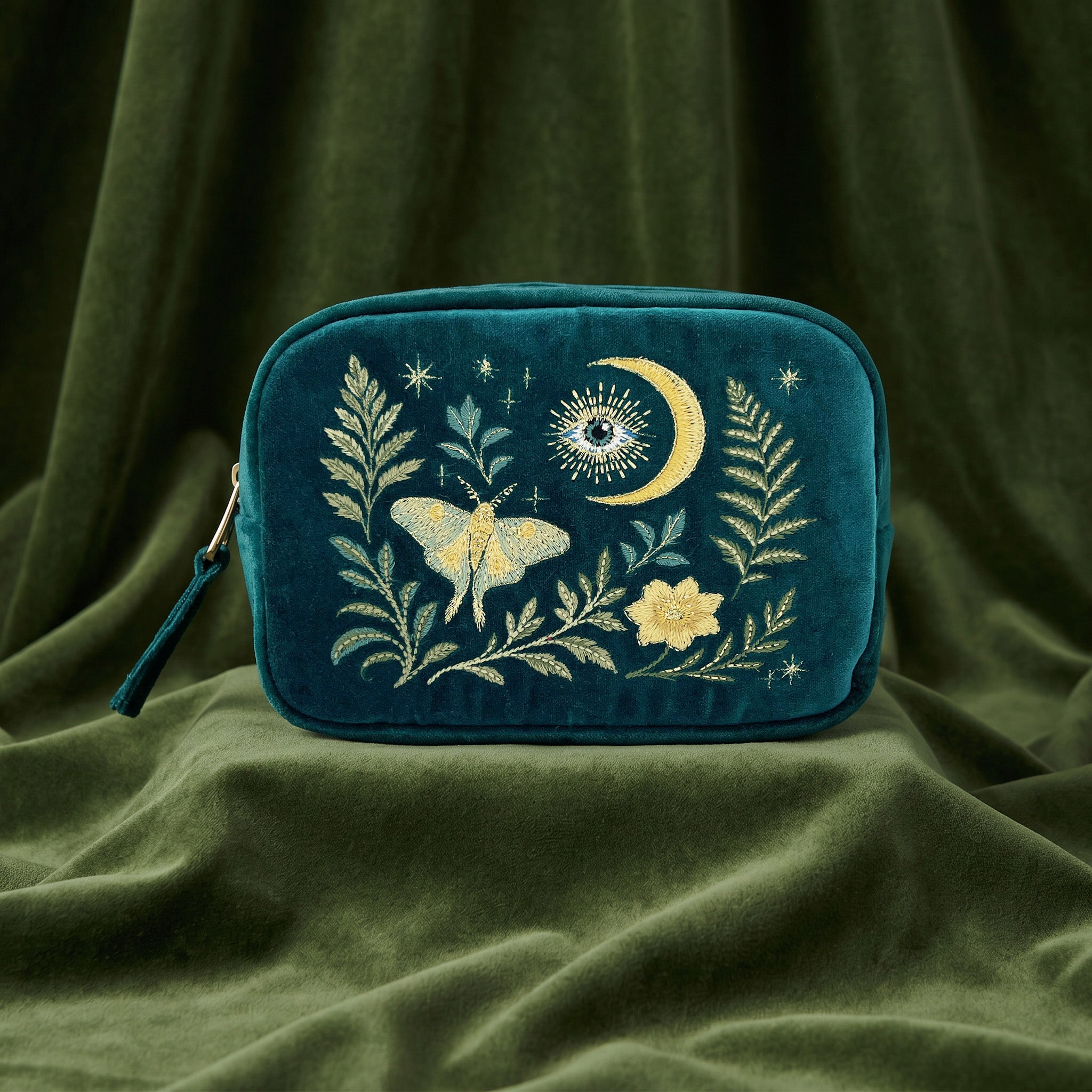 Intuition Embroidered Velvet Makeup Bag