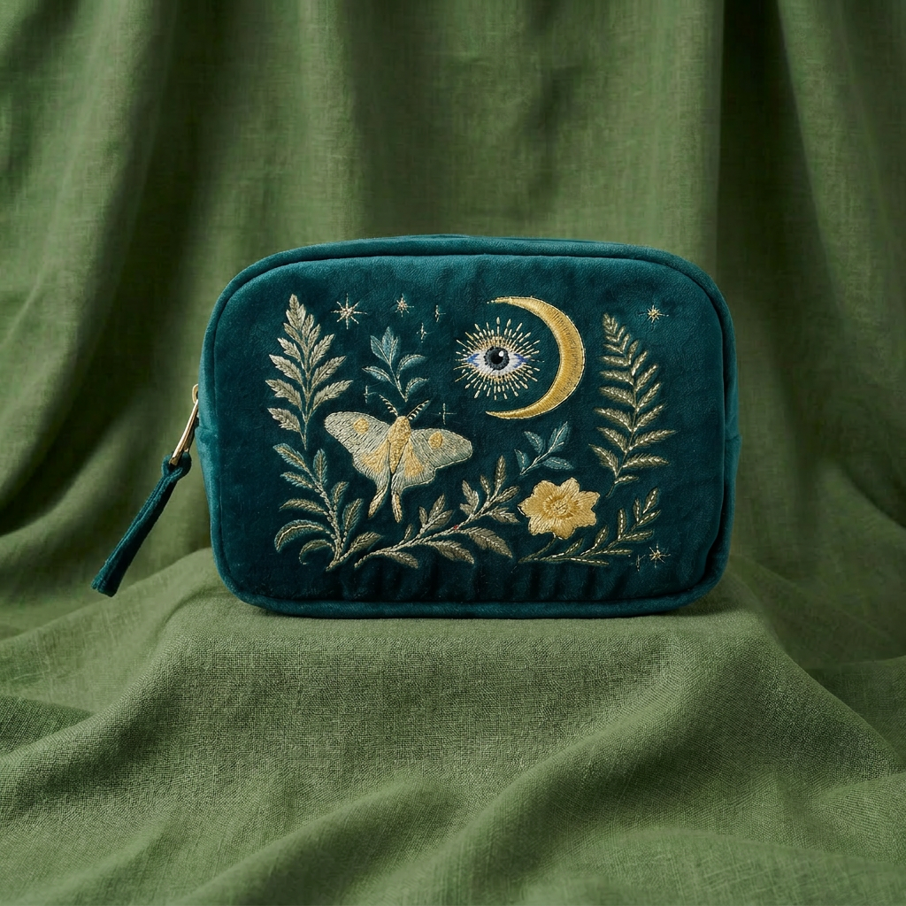 Intuition Embroidered Velvet Makeup Bag