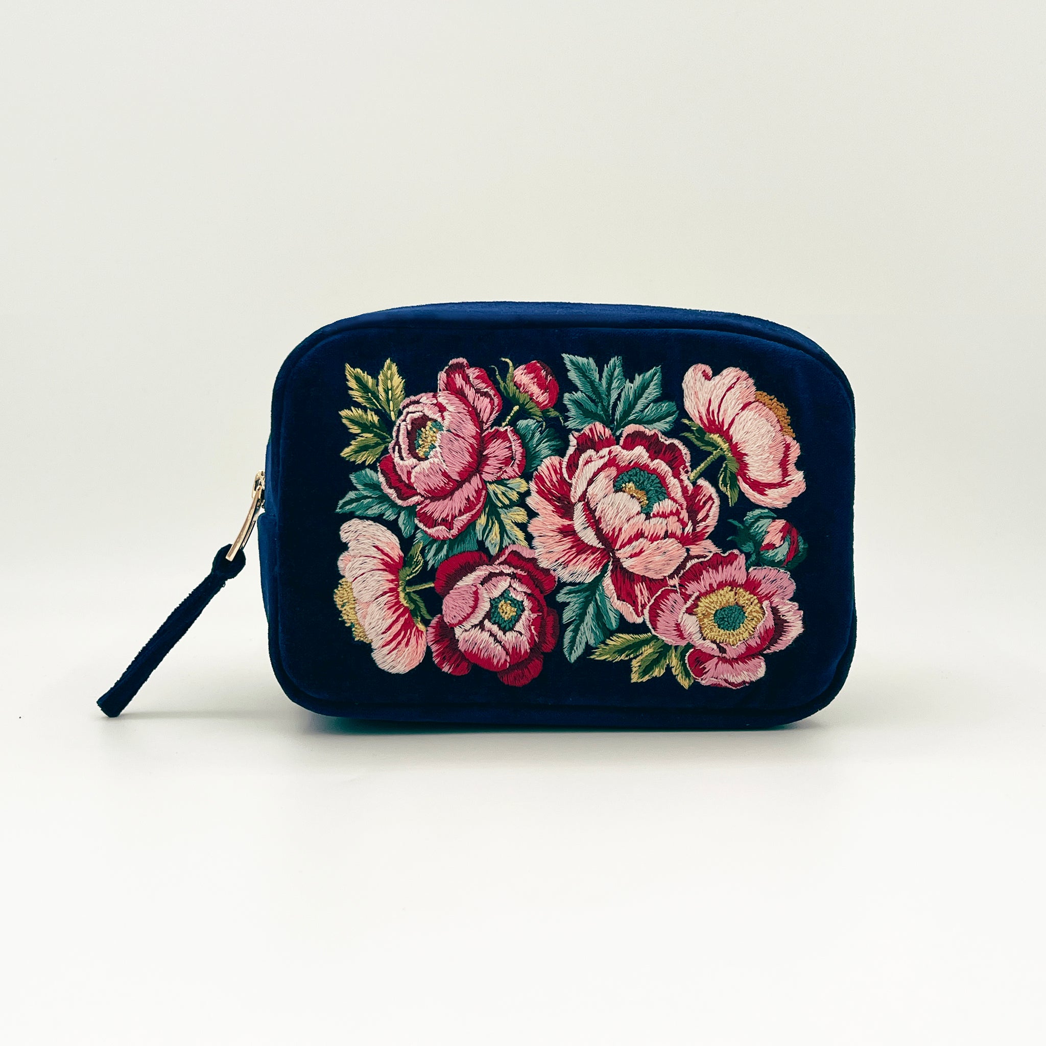 Prosperity Embroidered Velvet Makeup Bag