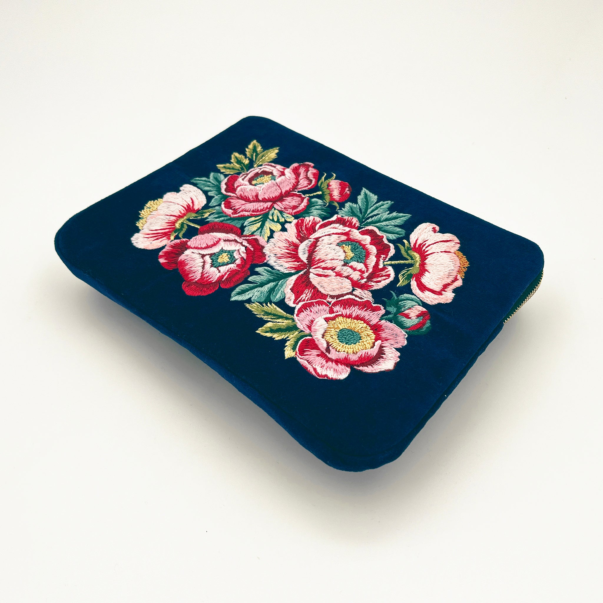 Prosperity Embroidered Velvet Everything Pouch