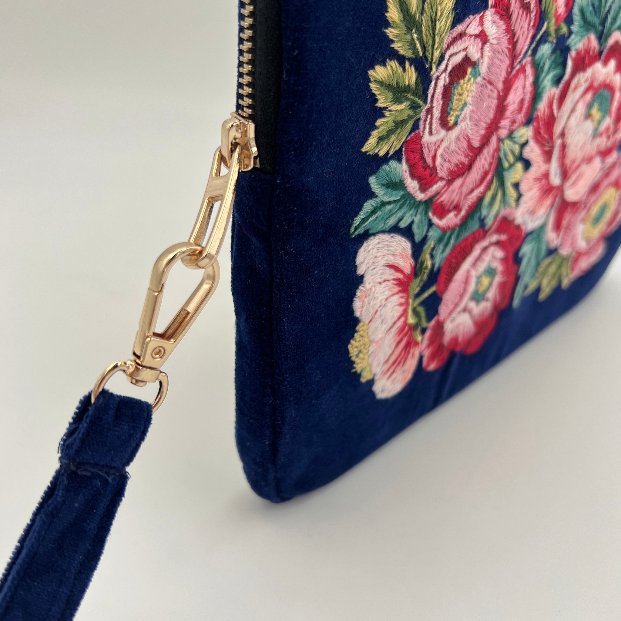 Prosperity Embroidered Velvet Everything Pouch
