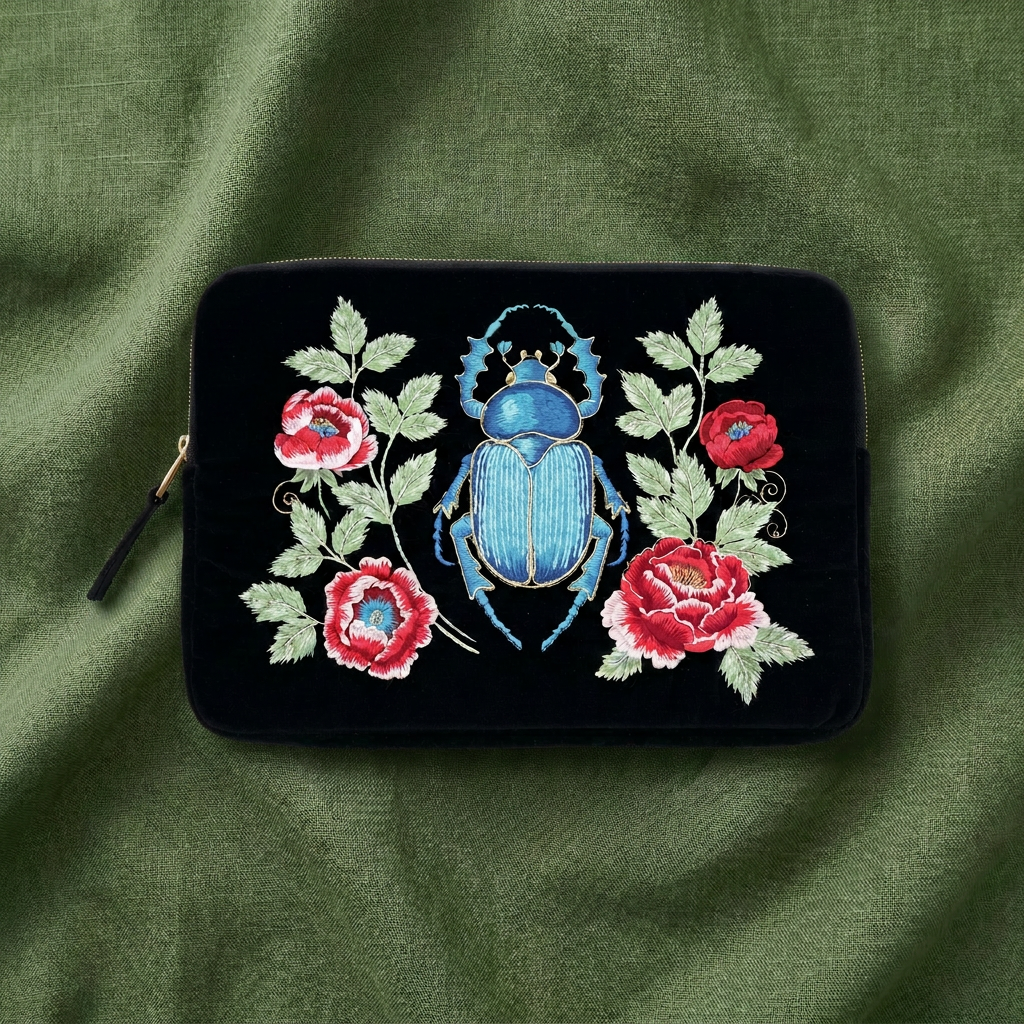 Sanctuary Embroidered Velvet Laptop Sleeve