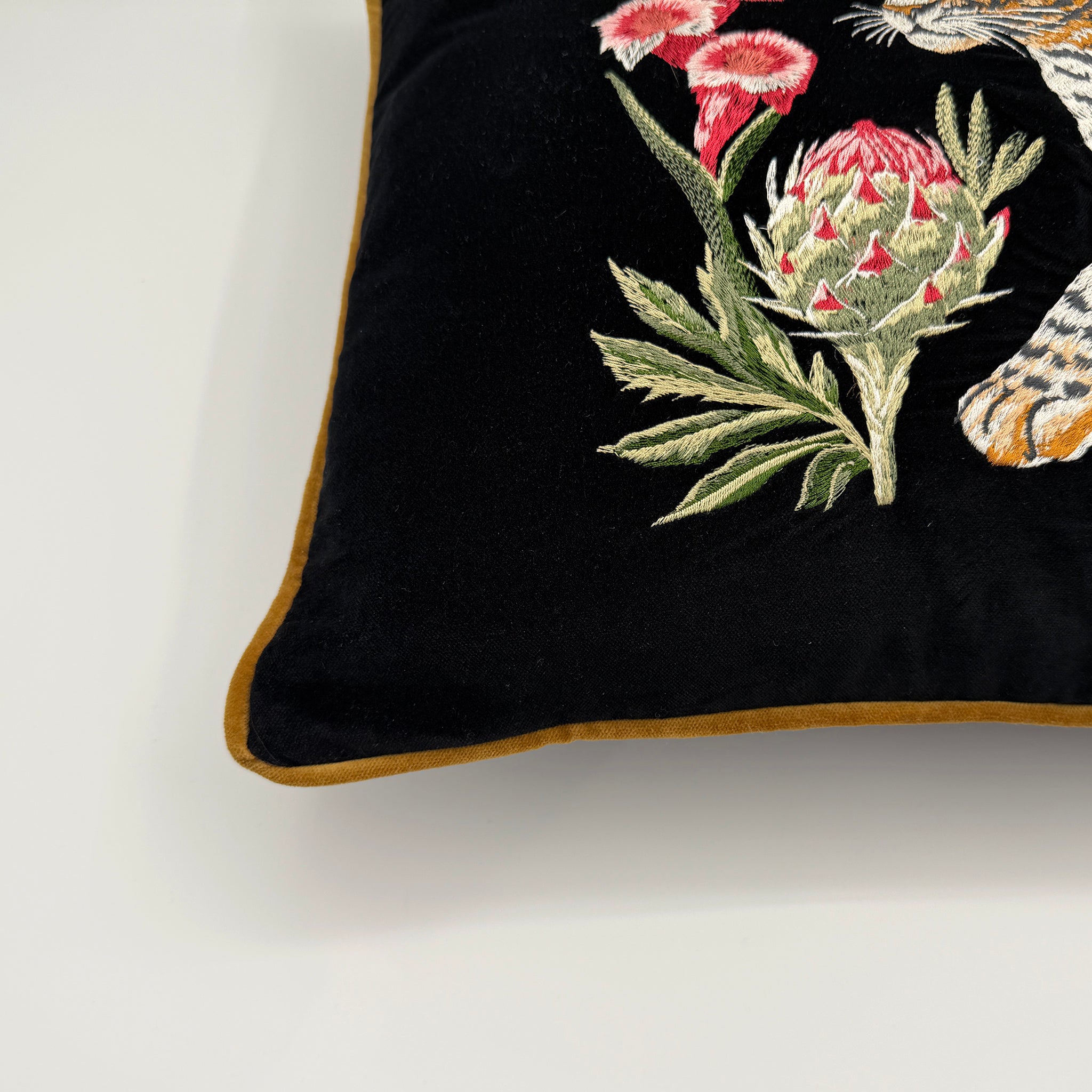 Strength Embroidered Velvet Pillow