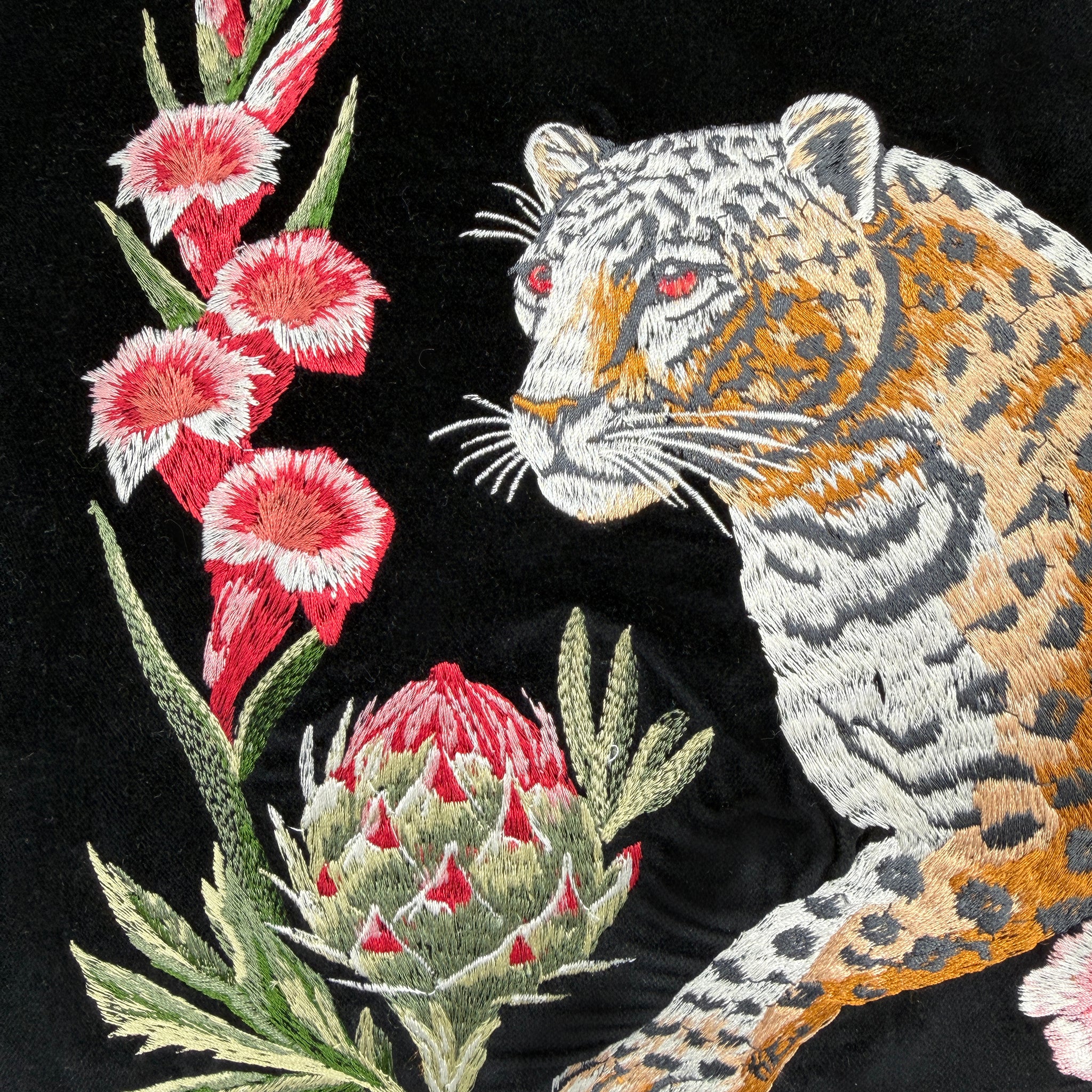 Strength Embroidered Velvet Pillow