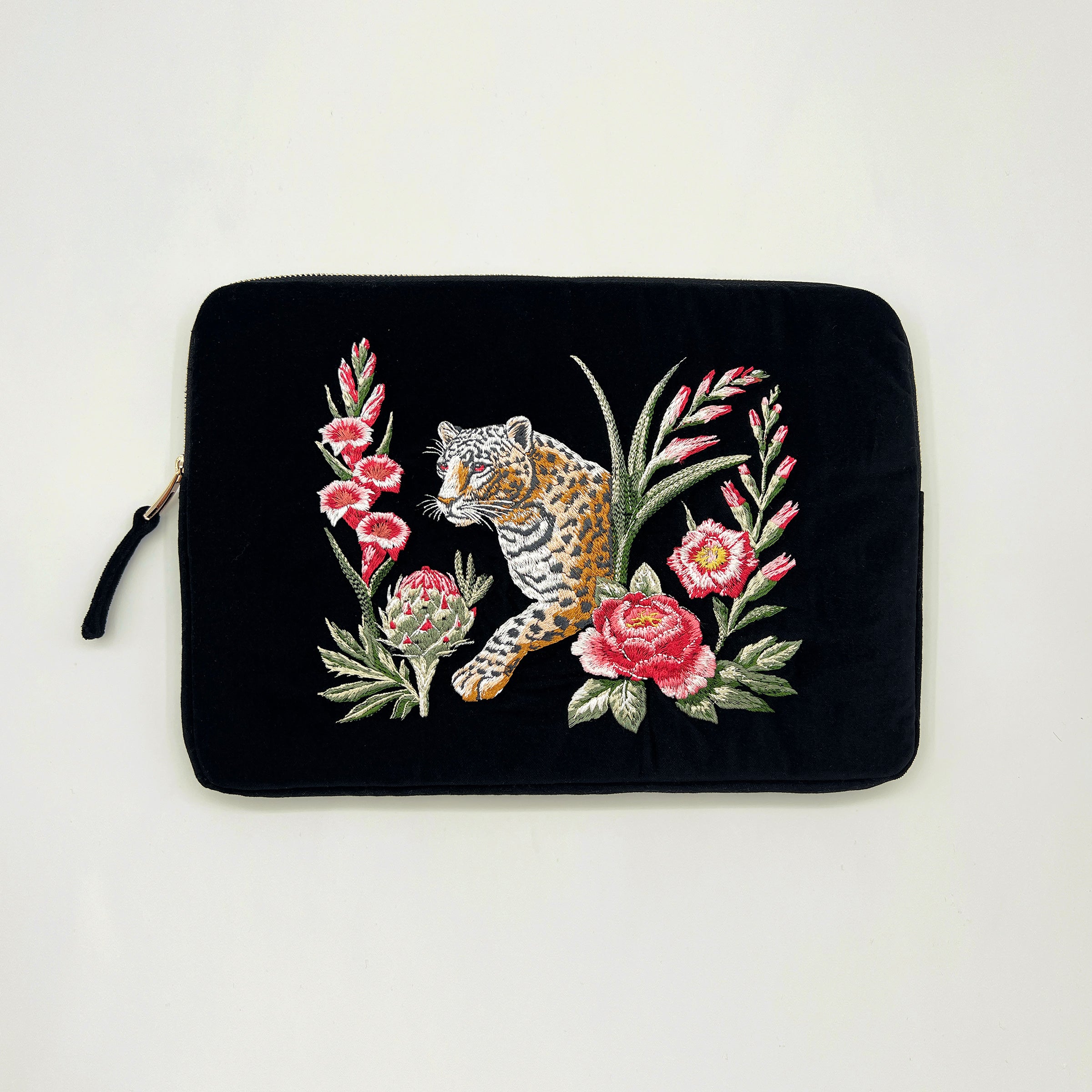 Strength Embroidered Velvet Laptop Sleeve