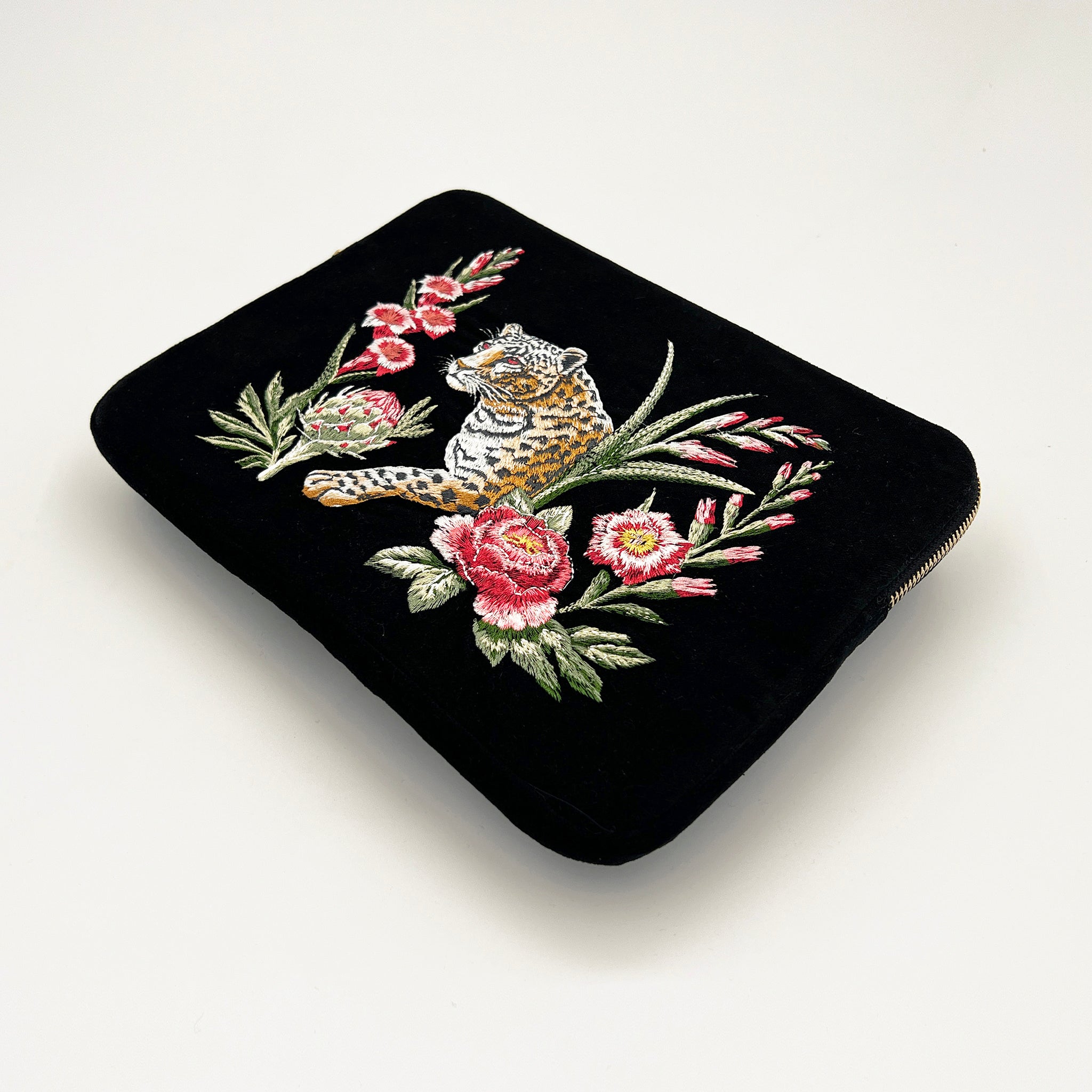 Strength Embroidered Velvet Everything Pouch