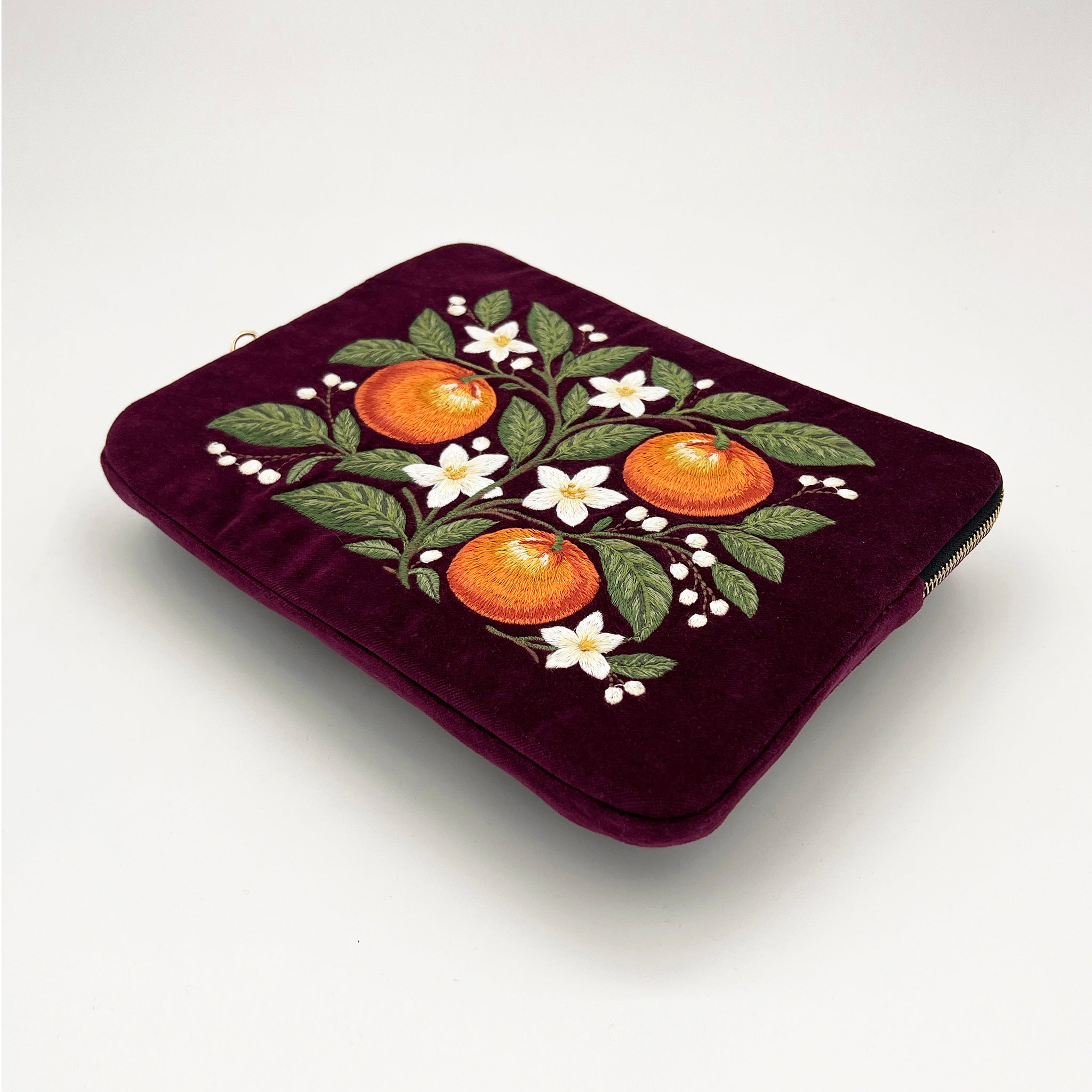 Vitality Embroidered Velvet Everything Pouch