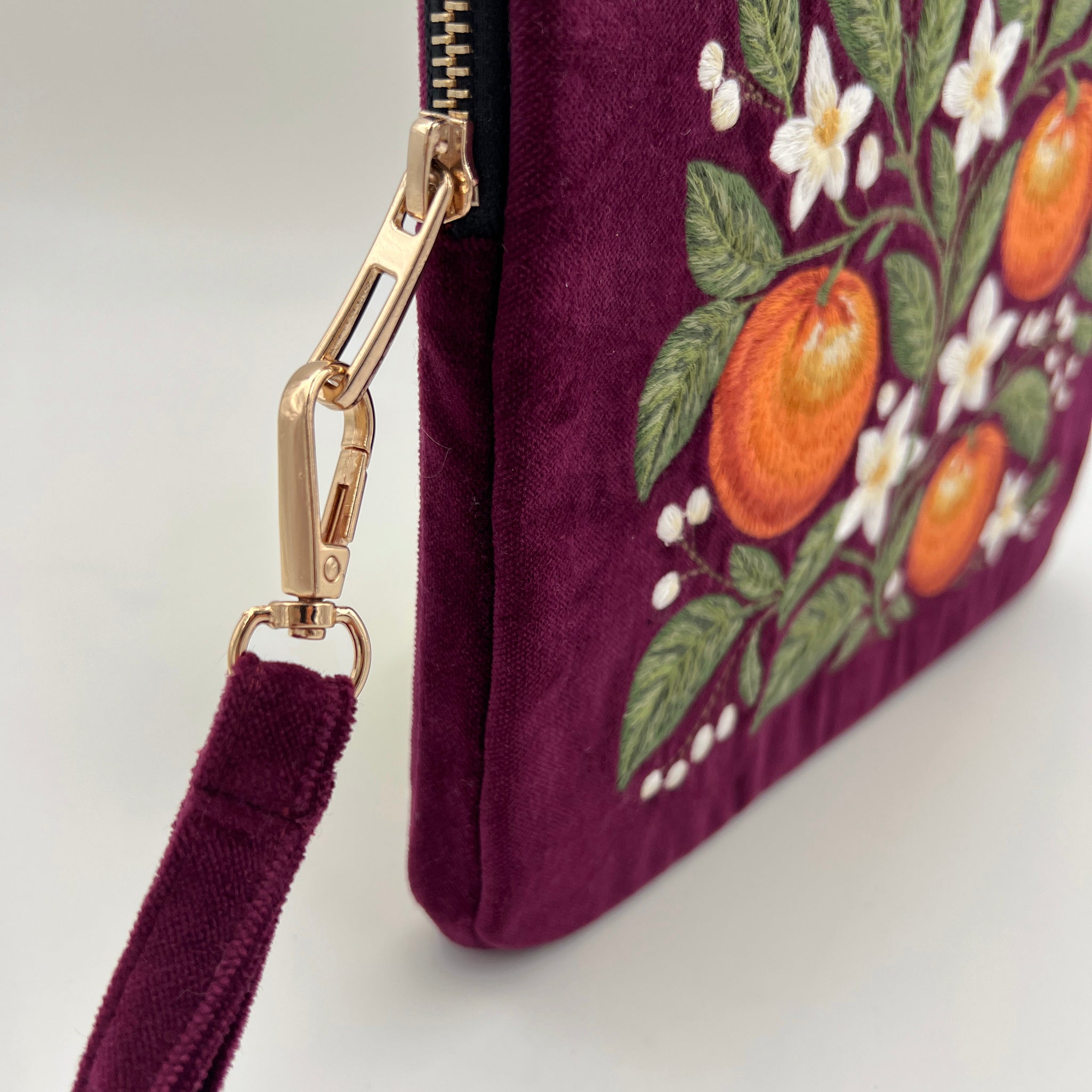 Vitality Embroidered Velvet Everything Pouch
