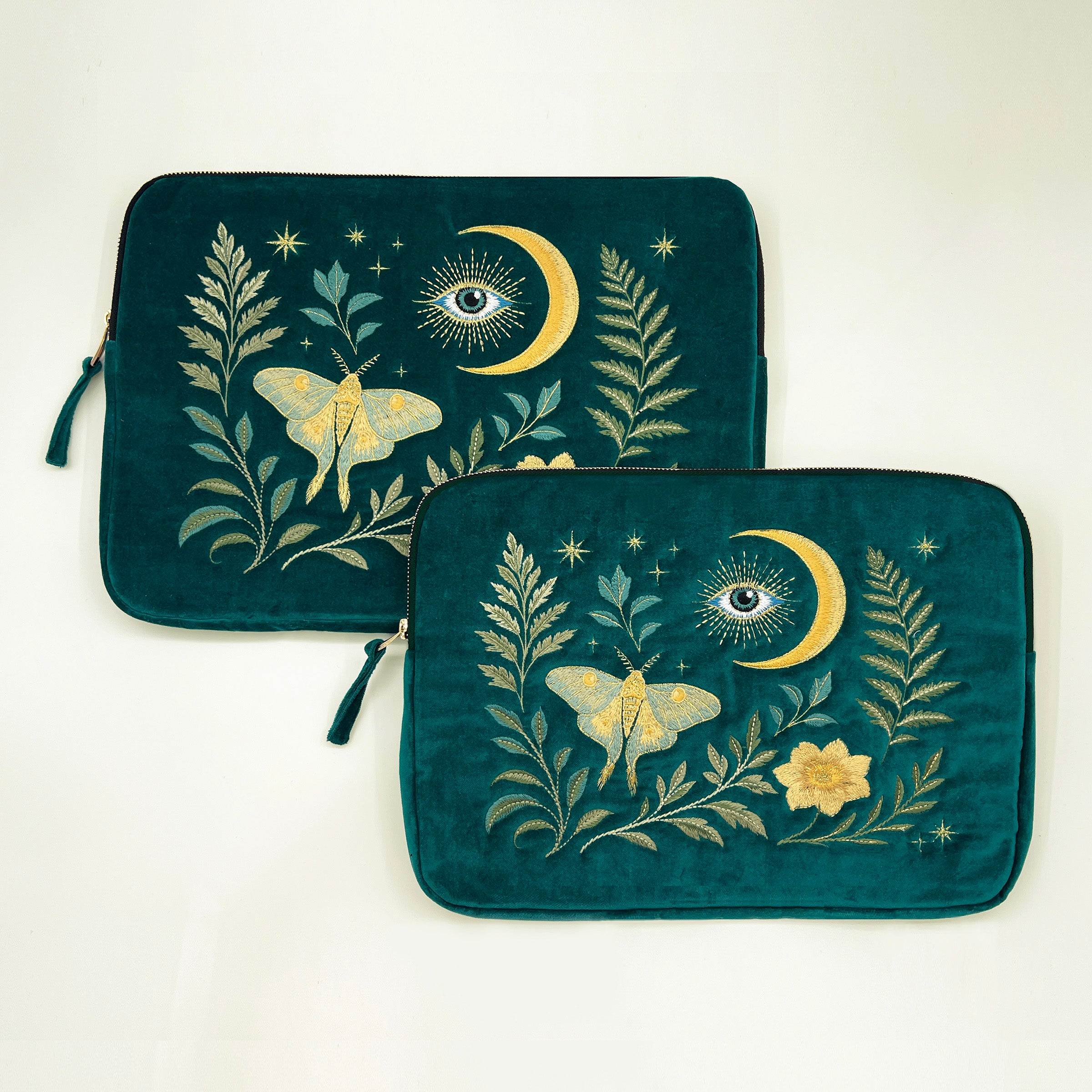Intuition Embroidered Velvet Laptop Sleeve